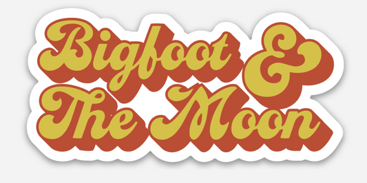 Bigfoot And The Moon Baseball Style Sticker