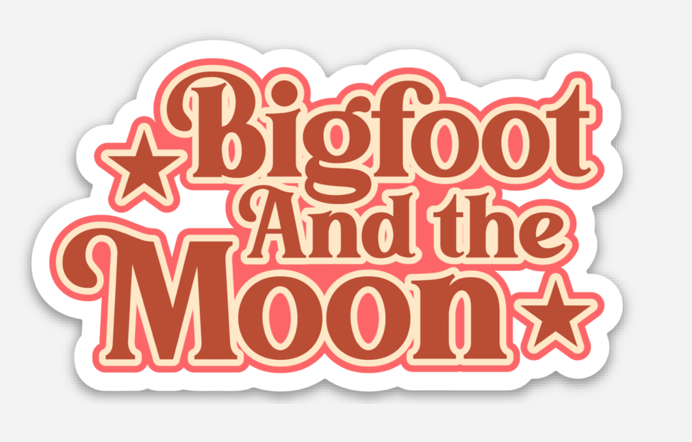 Bigfoot And The Moon Dark Stars Sticker