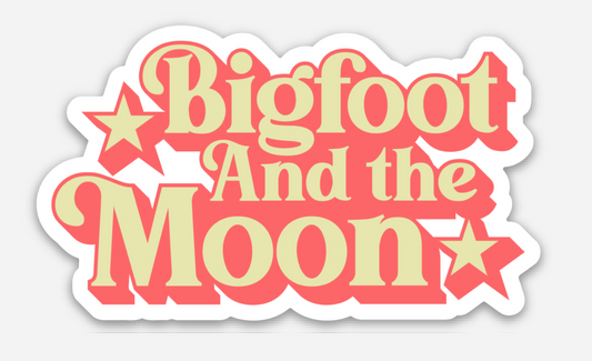 Bigfoot And The Moon Light Stars Sticker