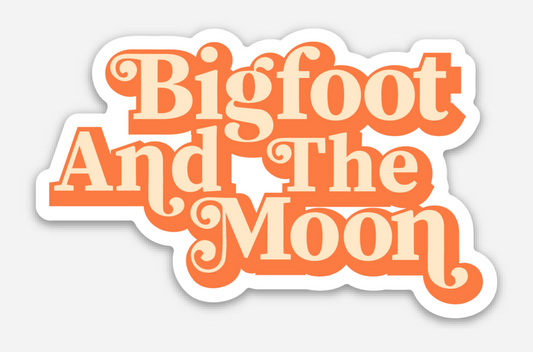 Bigfoot And The Moon Light Orange Sticker