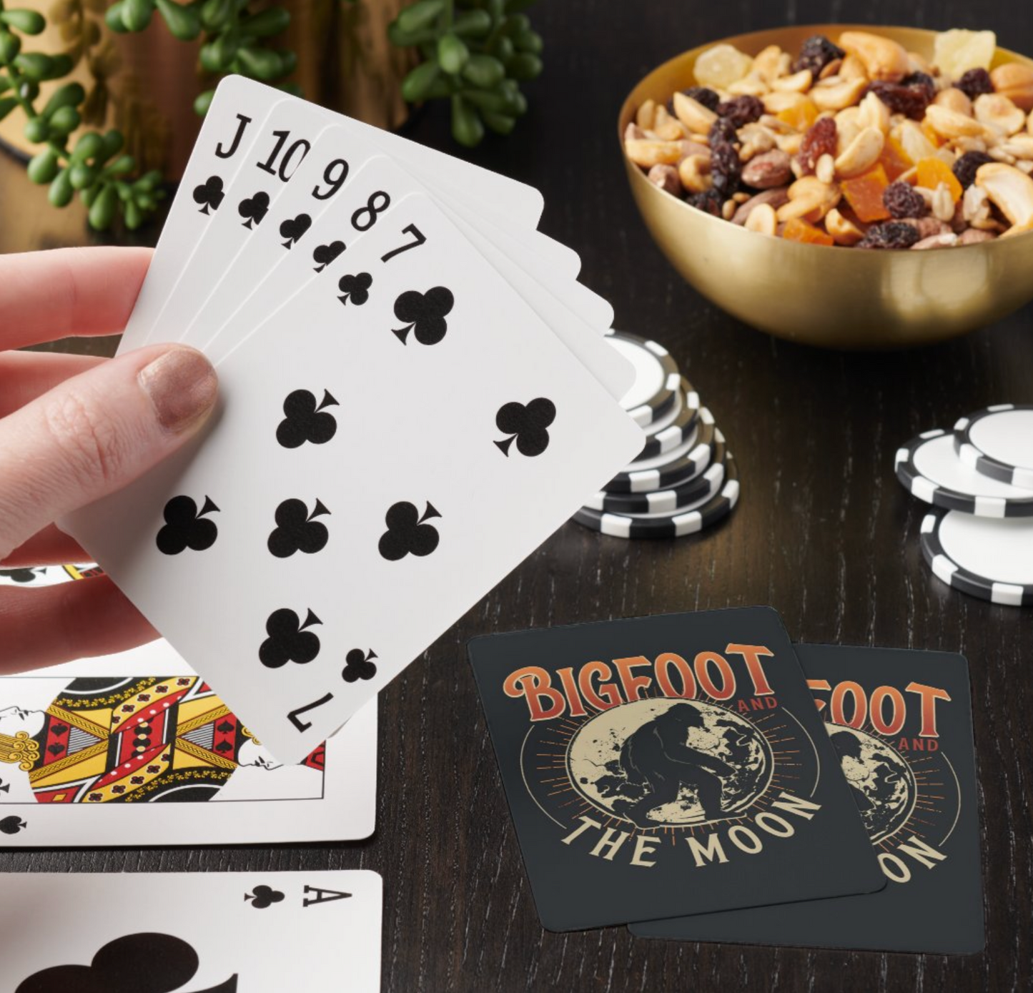 Bigfoot And The Moon playing cards!