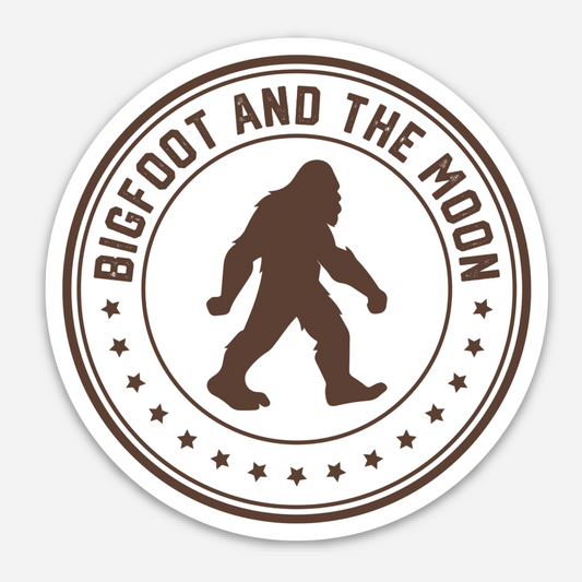 Bigfoot And The Moon Sasquatch Sticker