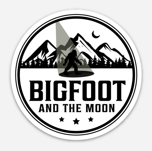 Bigfoot And The Moon Spotlight Sticker